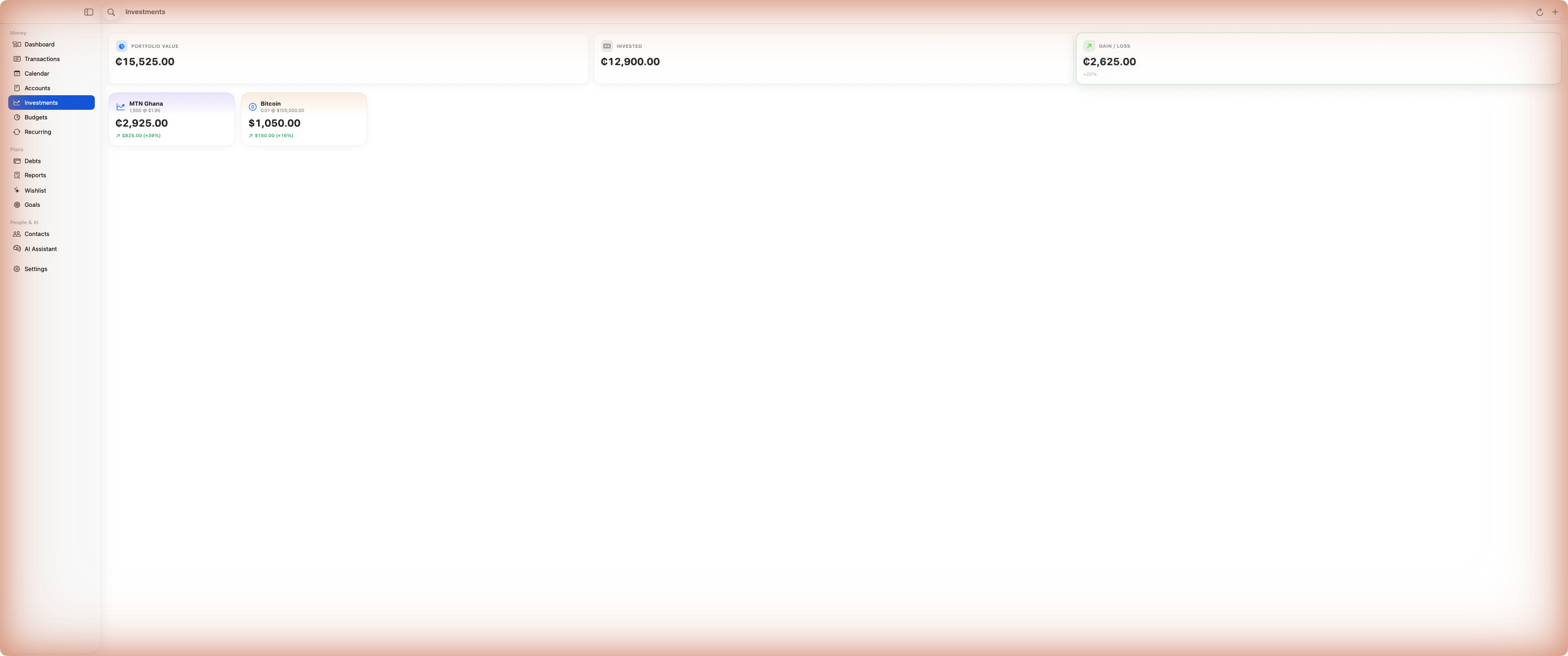 Gator investments tracking