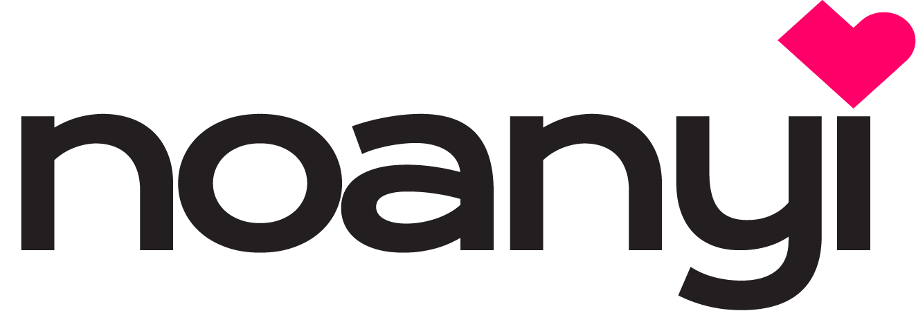 Noanyi wordmark with pink heart