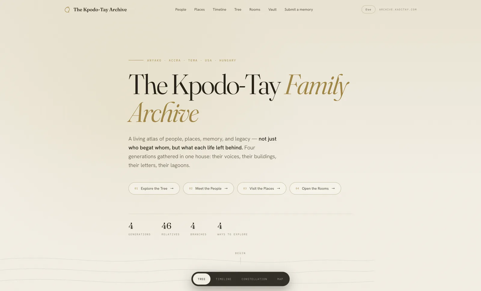 Home page of the archive